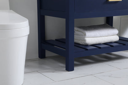 36 inch Single bathroom vanity in blue