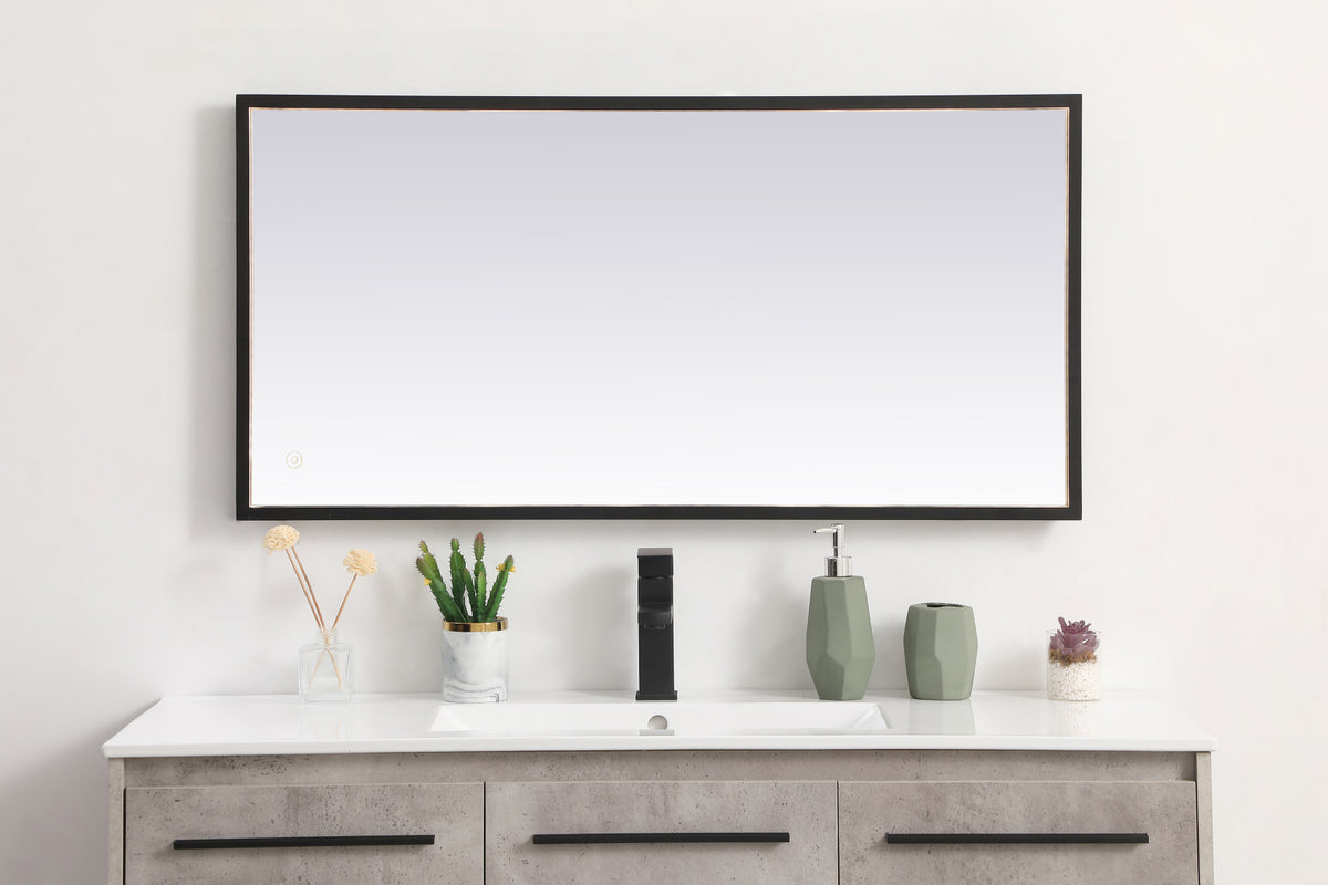 Pier 20x40 inch LED mirror with adjustable color temperature 3000K/4200K/6400K in black