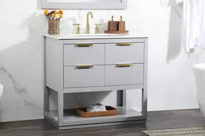 36 inch Single bathroom vanity in grey