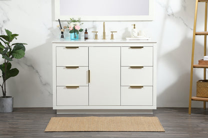 48 inch Single bathroom vanity in white