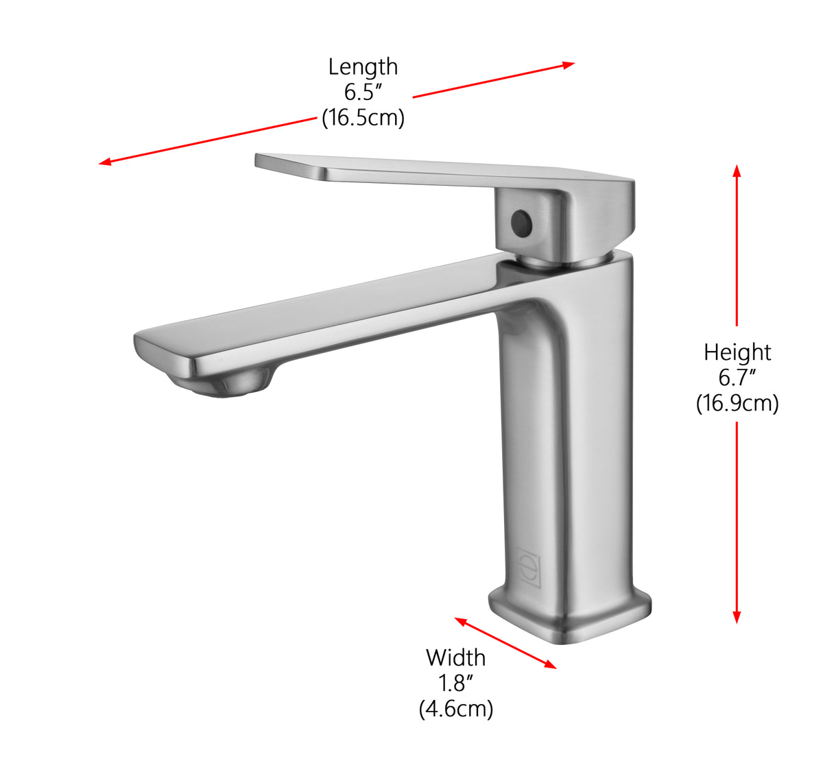 Lena Single Hole Single Handle Bathroom Faucet in Brushed Nickel