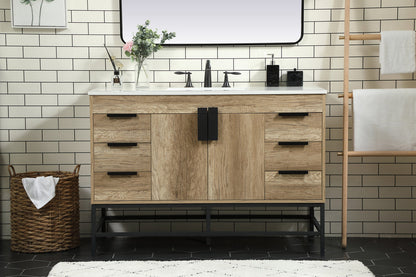 48 inch Single bathroom vanity in natural oak