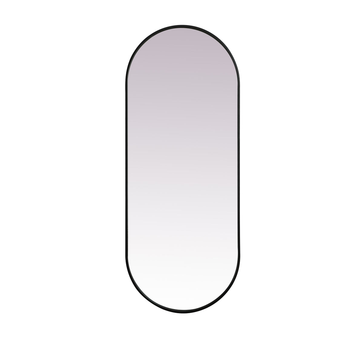 Metal Frame Oval Mirror 24x60 Inch in Black