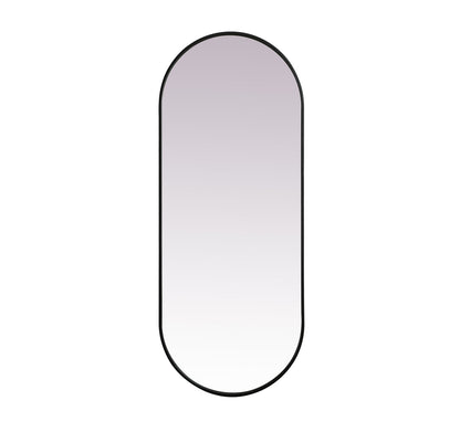 Metal Frame Oval Mirror 24x60 Inch in Black