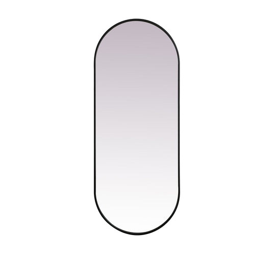 Metal Frame Oval Mirror 24x60 Inch in Black