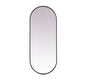Metal Frame Oval Mirror 24x60 Inch in Black