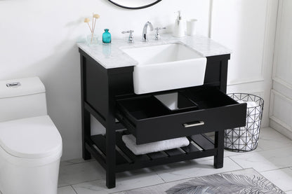 36 inch Single bathroom vanity in black