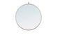 Metal frame Round Mirror with decorative hook 24 inch Silver finish