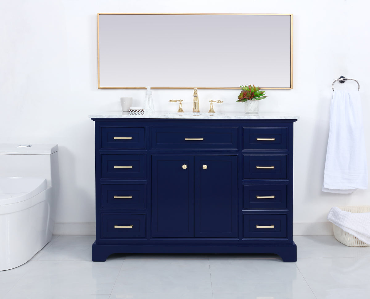 48 inch Single bathroom vanity in Blue