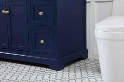 48 inch Single bathroom vanity in blue