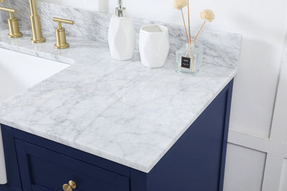 42 inch Single bathroom vanity in blue with backsplash