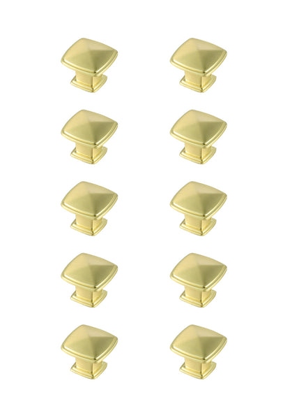 Marcel 1.2" Brushed Gold Square Knob Multipack (Set of 10)