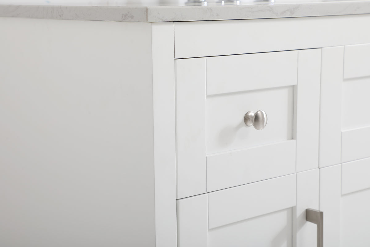 48 inch Single Bathroom Vanity in White with Backsplash