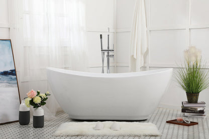 62 inch soaking bathtub in glossy white