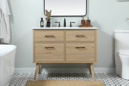42 inch Single bathroom vanity in mango wood