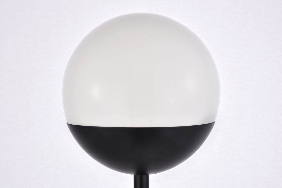 Eclipse 1 Light Black Floor Lamp With Frosted White Glass