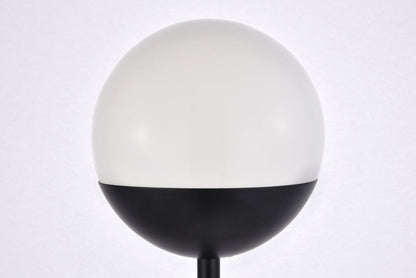 Eclipse 1 Light Black Floor Lamp With Frosted White Glass