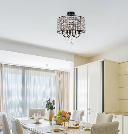 Elise 17 inch flush mount in black