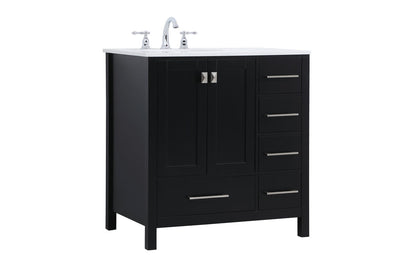 32 inch Single Bathroom Vanity in Black