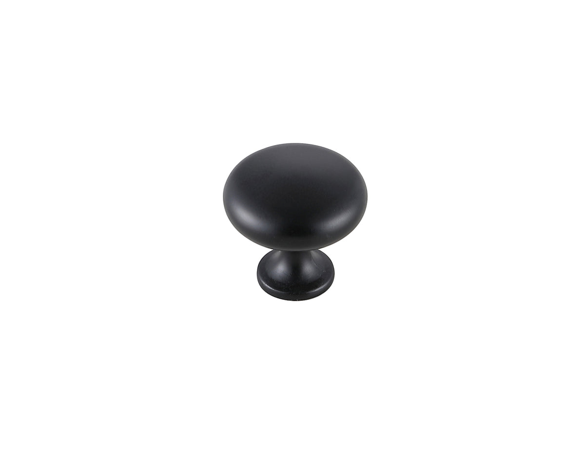 Cadon 1.2" Diameter Matte Black Mushroom Knob Multipack (Set of 10)