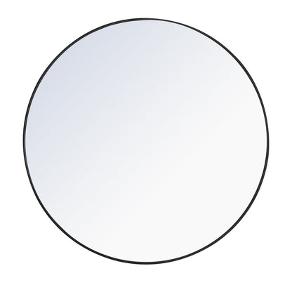 Metal frame Round Mirror 48 inch Black finish