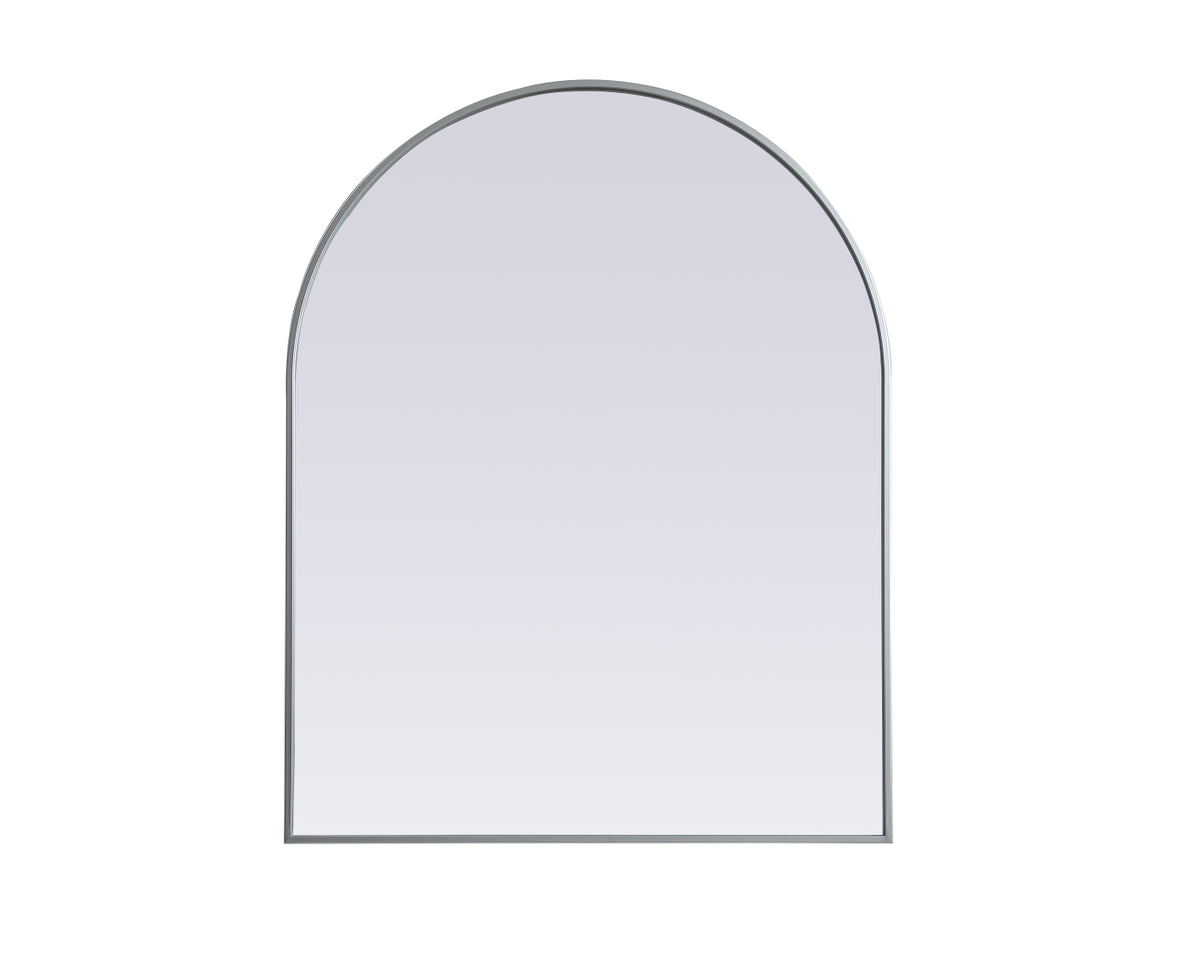 Metal Frame Arch Mirror 33x42 Inch in Silver