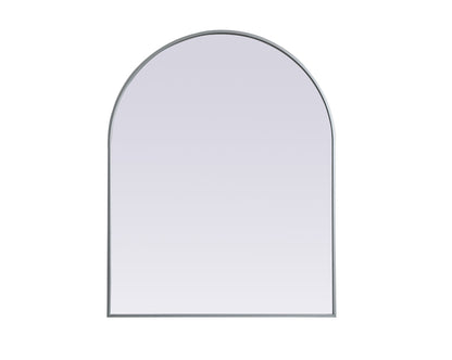 Metal Frame Arch Mirror 33x42 Inch in Silver