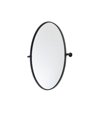 Oval pivot mirror 21x32 inch in black