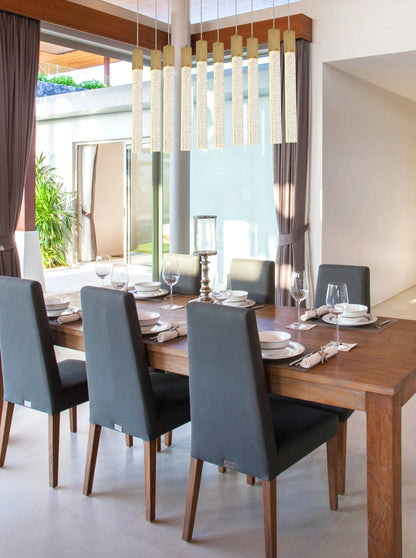 Weston 10 lights pendant in satin gold