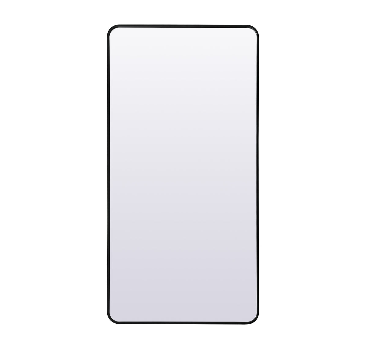 Soft Corner Metal Rectangle Full Length Mirror 30x60 Inch in Black