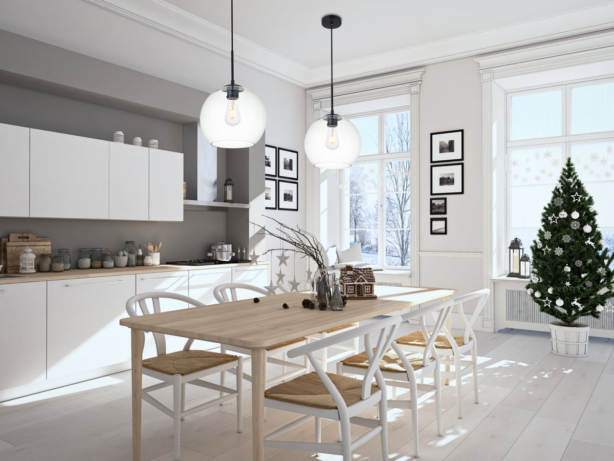 Baxter 1 Light Black Pendant With Clear Glass