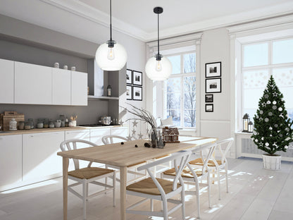 Baxter 1 Light Black Pendant With Clear Glass