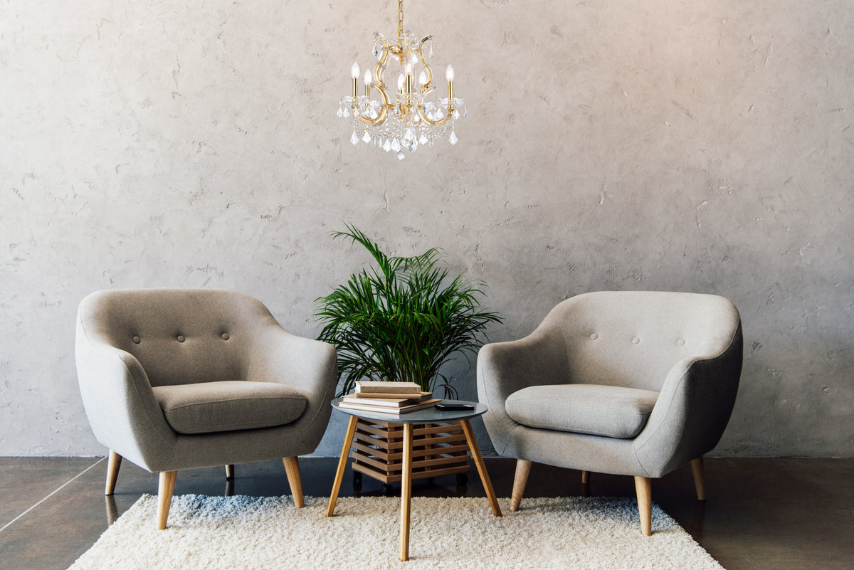 Maria Theresa 6 light Gold Pendant Clear Royal Cut Crystal