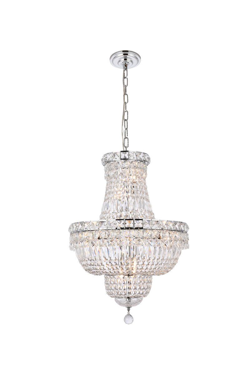 Tranquil 12 light Chrome Pendant Clear Royal Cut Crystal