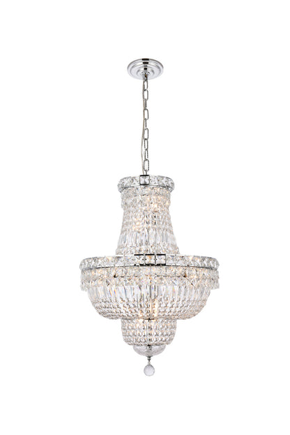 Tranquil 12 light Chrome Pendant Clear Royal Cut Crystal