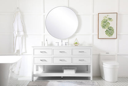 60 inch Single bathroom vanity in white