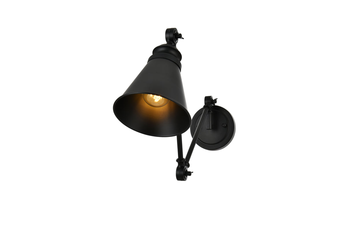 Ledger 1 light Black swing arm wall sconce