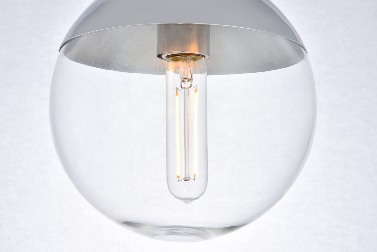 Eclipse 1 Light Chrome Flush Mount With Clear Glass