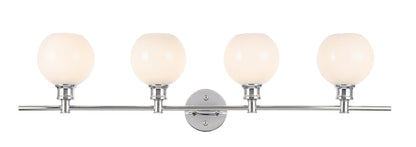 Collier 4 light Chrome and Frosted white glass Wall sconce