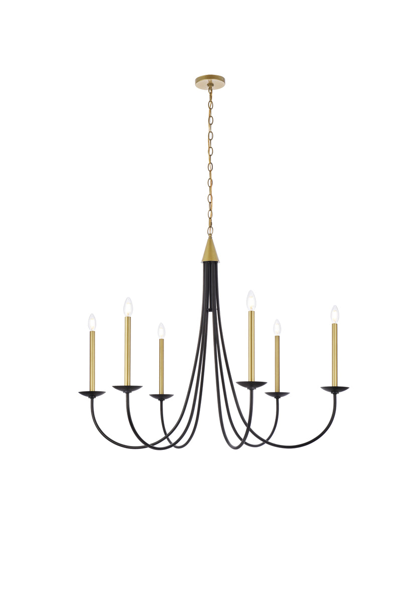 Cohen 42 inch pendant in black and brass