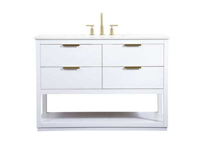 48 inch Single bathroom vanity in white