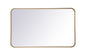 Soft corner metal rectangular mirror 22x36 inch in Brass