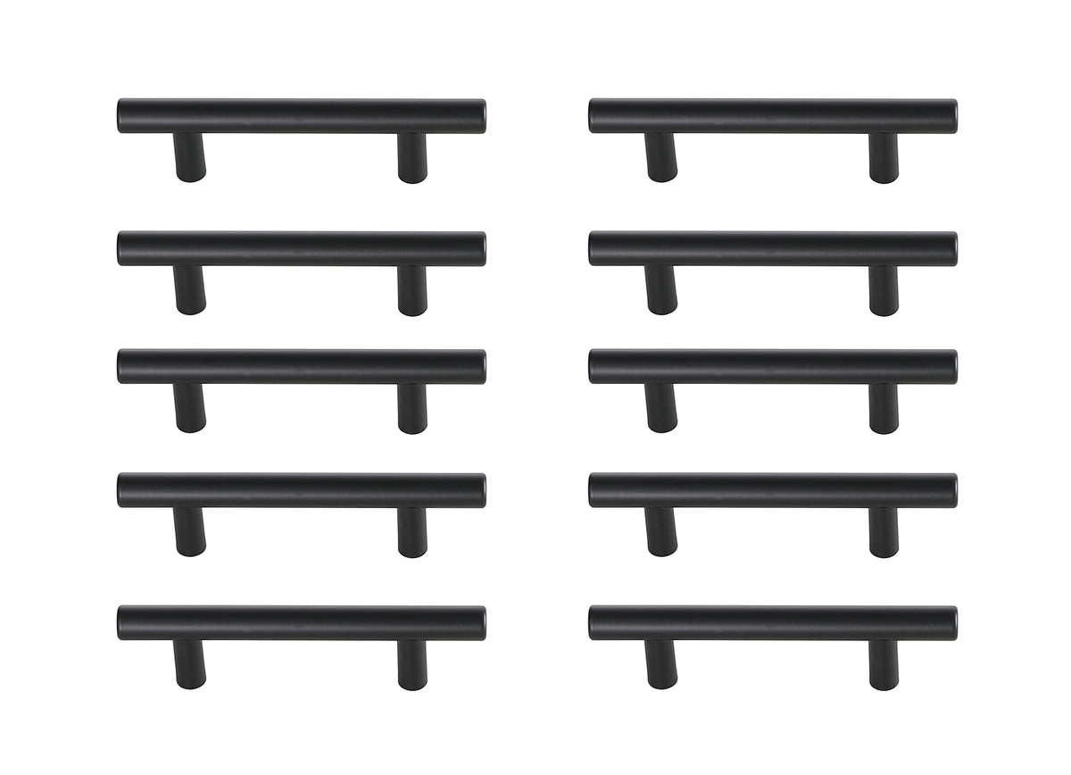 Quinn 3" Center to Center Matte Black Bar Pull Multipack (set of 10)