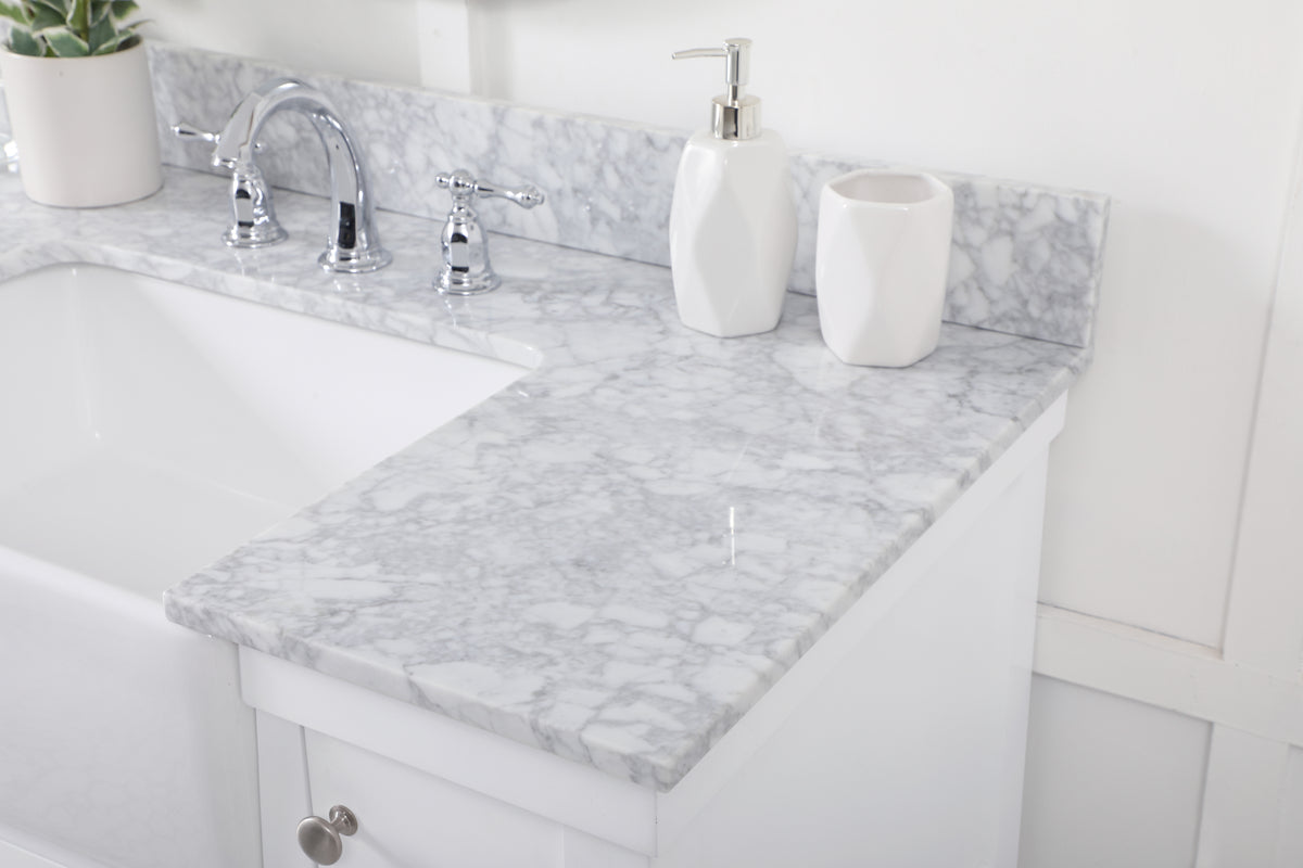 42 inch Single bathroom vanity in white with backsplash
