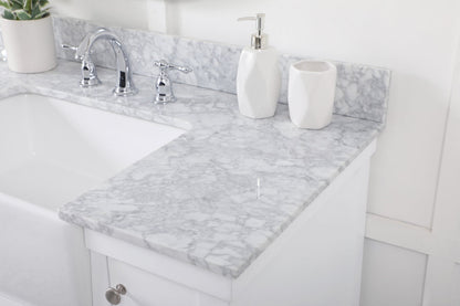 42 inch Single bathroom vanity in white with backsplash