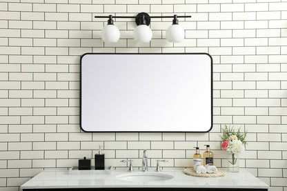 Soft corner metal rectangular mirror 24x40 inch in Black