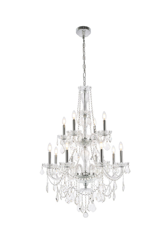 Giselle 12 light Chrome Chandelier Clear Royal Cut Crystal