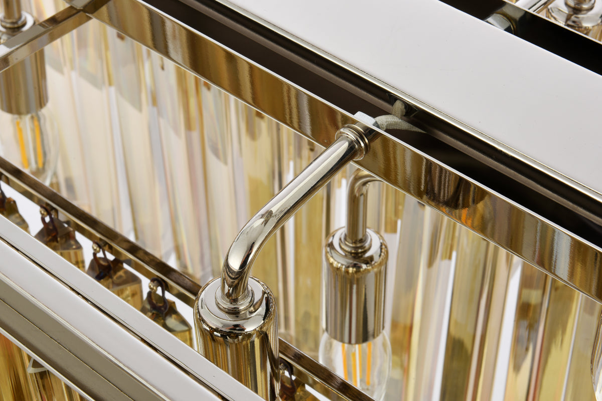 Sydney 12 light polished nickel Chandelier Golden Teak (Smoky) Royal Cut Crystal