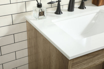 24 inch Single bathroom vanity in natural oak