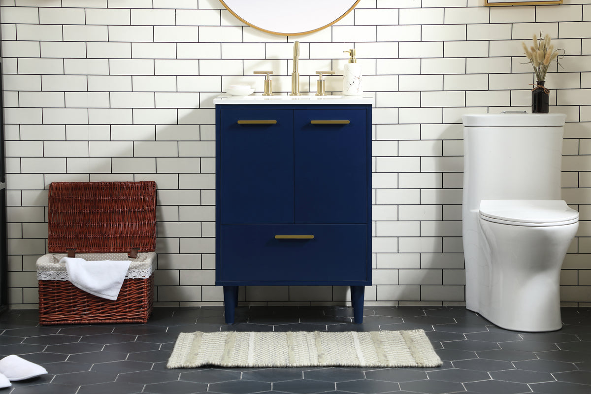 24 inch bathroom vanity in Blue